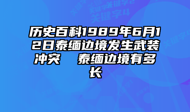 历史百科1989年6月12日泰缅边境发生武装冲突	  泰缅边境有多长