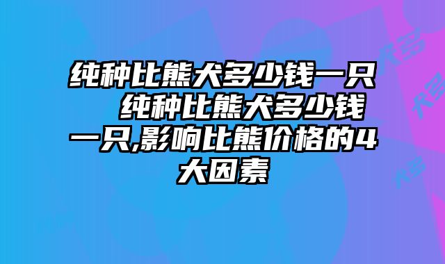 纯种比熊犬多少钱一只 纯种比熊犬多少钱一只,影响比熊价格的4大因素