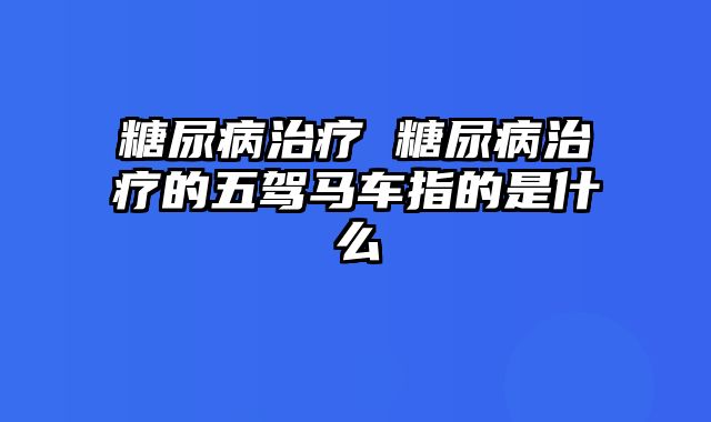 糖尿病治疗 糖尿病治疗的五驾马车指的是什么