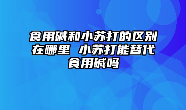 食用碱和小苏打的区别在哪里 小苏打能替代食用碱吗