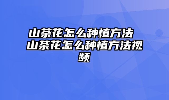 山茶花怎么种植方法 山茶花怎么种植方法视频