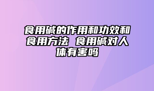 食用碱的作用和功效和食用方法 食用碱对人体有害吗