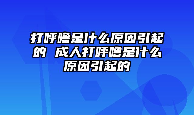 打呼噜是什么原因引起的 成人打呼噜是什么原因引起的