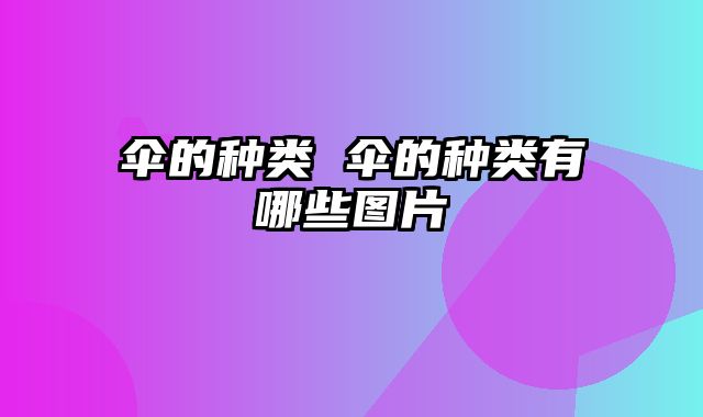 伞的种类 伞的种类有哪些图片