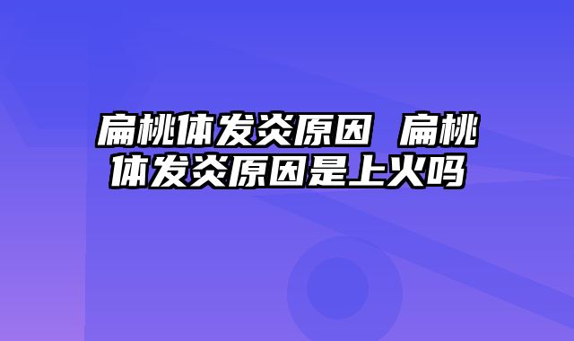 扁桃体发炎原因 扁桃体发炎原因是上火吗