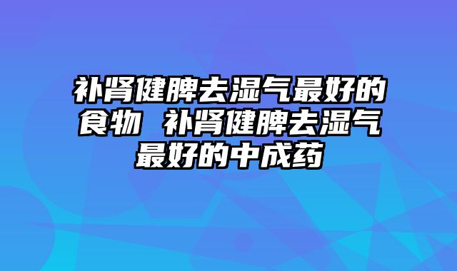 补肾健脾去湿气最好的食物 补肾健脾去湿气最好的中成药