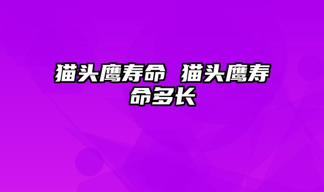 猫头鹰寿命 猫头鹰寿命多长