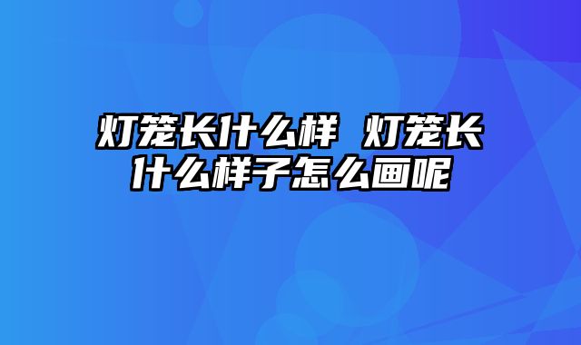 灯笼长什么样 灯笼长什么样子怎么画呢