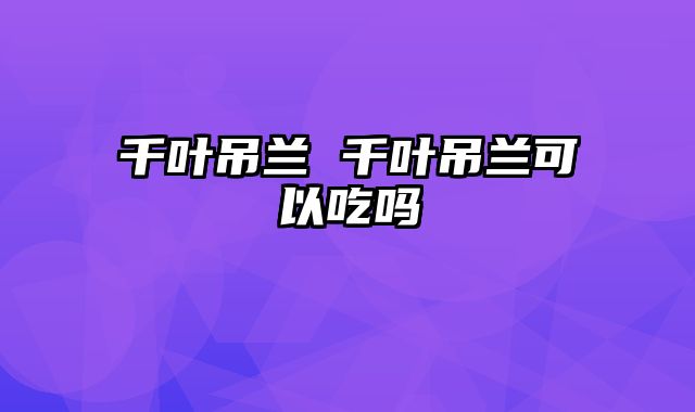 千叶吊兰 千叶吊兰可以吃吗