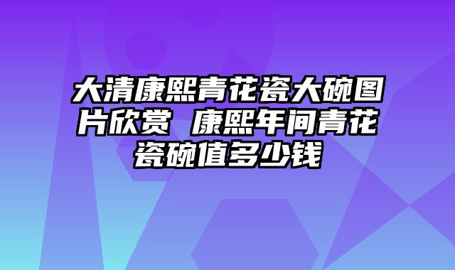 大清康熙青花瓷大碗图片欣赏 康熙年间青花瓷碗值多少钱
