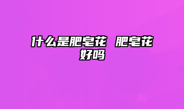 什么是肥皂花 肥皂花好吗