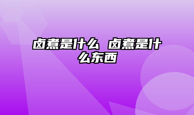 卤煮是什么 卤煮是什么东西