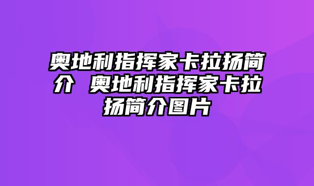 奥地利指挥家卡拉扬简介 奥地利指挥家卡拉扬简介图片