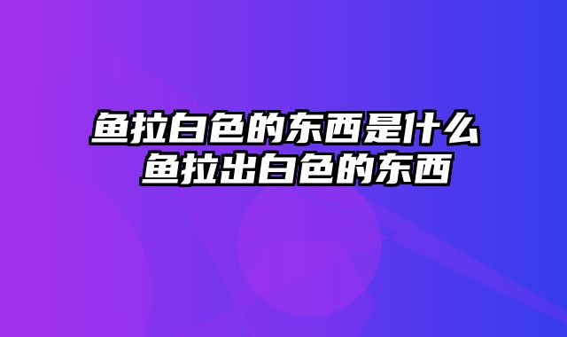 鱼拉白色的东西是什么 鱼拉出白色的东西