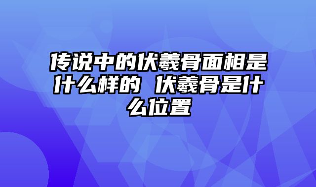 传说中的伏羲骨面相是什么样的 伏羲骨是什么位置