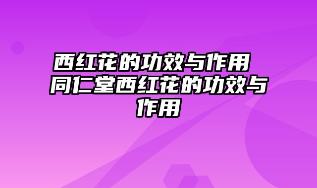 西红花的功效与作用 同仁堂西红花的功效与作用