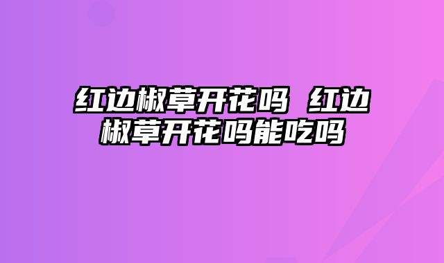 红边椒草开花吗 红边椒草开花吗能吃吗