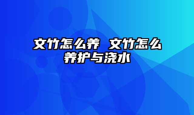 文竹怎么养 文竹怎么养护与浇水