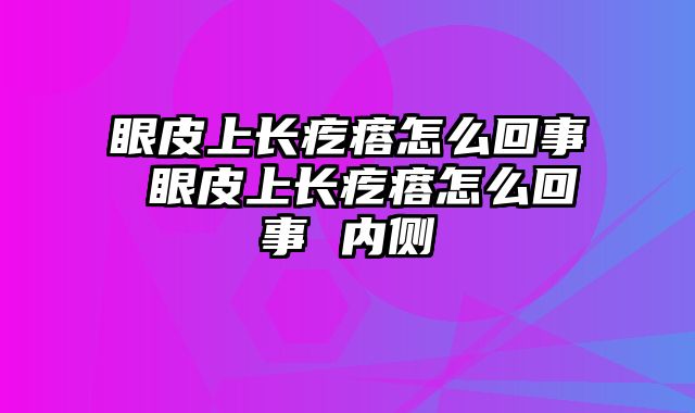 眼皮上长疙瘩怎么回事 眼皮上长疙瘩怎么回事 内侧