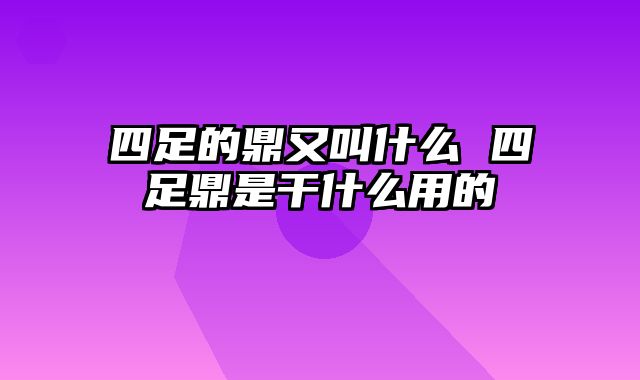 四足的鼎又叫什么 四足鼎是干什么用的