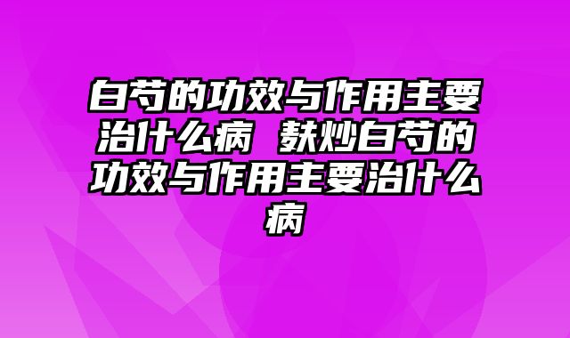 白芍的功效与作用主要治什么病 麸炒白芍的功效与作用主要治什么病