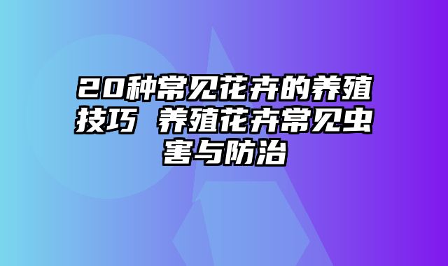 20种常见花卉的养殖技巧 养殖花卉常见虫害与防治