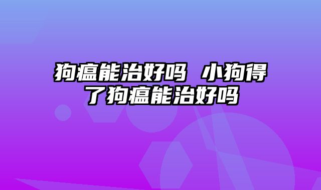 狗瘟能治好吗 小狗得了狗瘟能治好吗