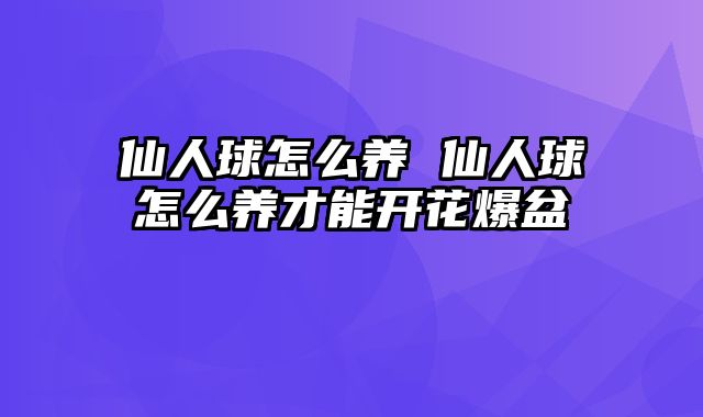 仙人球怎么养 仙人球怎么养才能开花爆盆