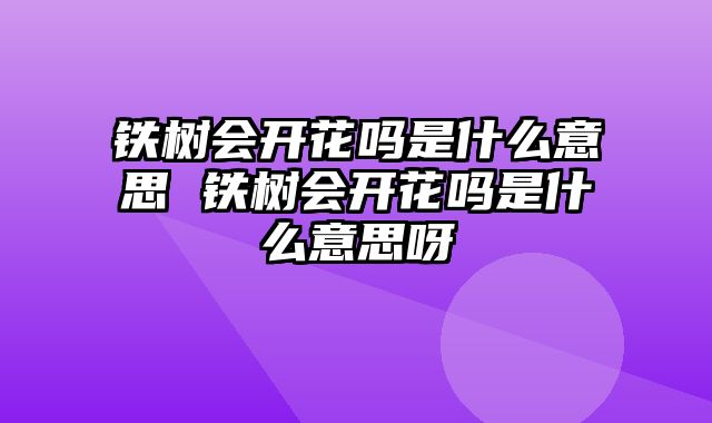 铁树会开花吗是什么意思 铁树会开花吗是什么意思呀