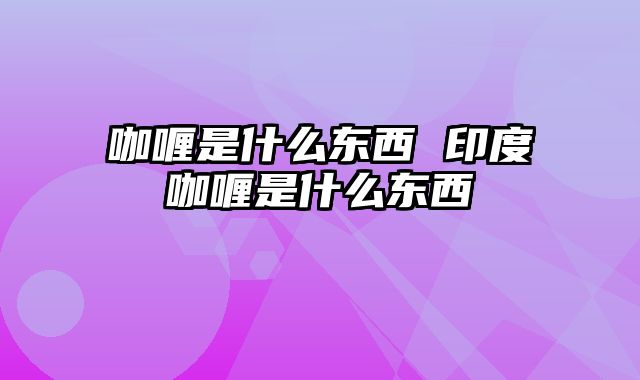 咖喱是什么东西 印度咖喱是什么东西