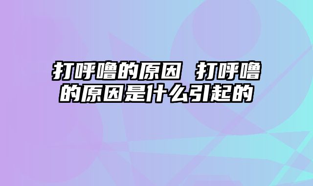 打呼噜的原因 打呼噜的原因是什么引起的