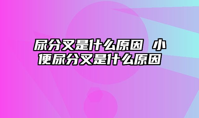 尿分叉是什么原因 小便尿分叉是什么原因