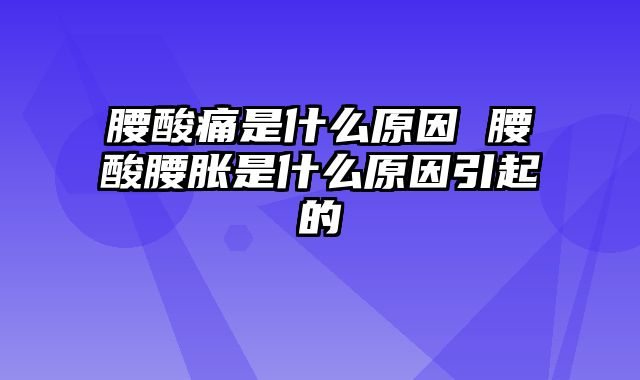 腰酸痛是什么原因 腰酸腰胀是什么原因引起的