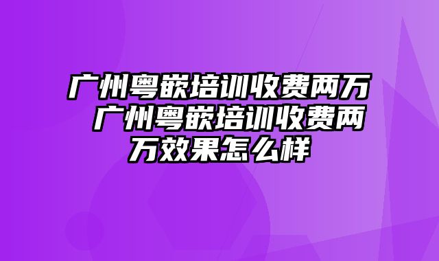 广州粤嵌培训收费两万 广州粤嵌培训收费两万效果怎么样