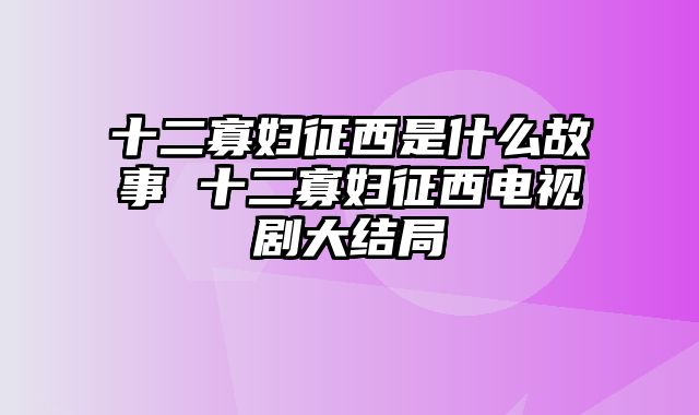 十二寡妇征西是什么故事 十二寡妇征西电视剧大结局