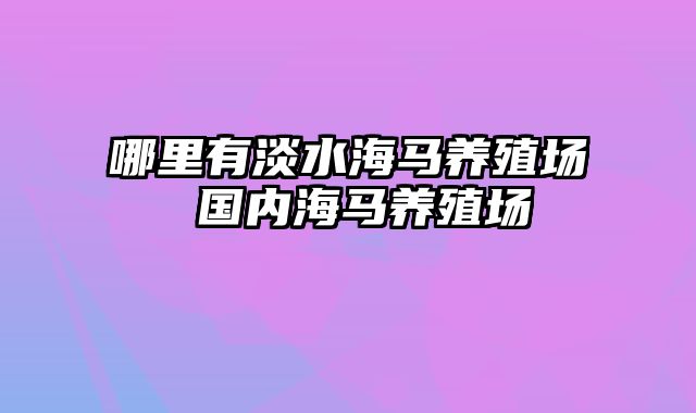 哪里有淡水海马养殖场 国内海马养殖场