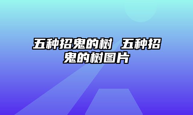 五种招鬼的树 五种招鬼的树图片