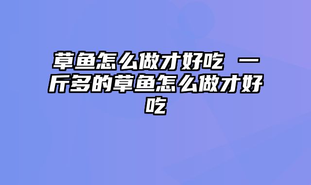 草鱼怎么做才好吃 一斤多的草鱼怎么做才好吃