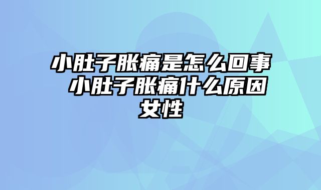 小肚子胀痛是怎么回事 小肚子胀痛什么原因女性