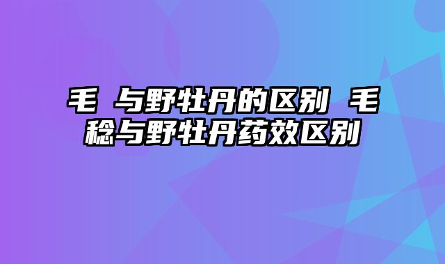 毛菍与野牡丹的区别 毛稔与野牡丹药效区别