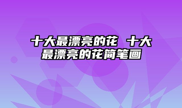 十大最漂亮的花 十大最漂亮的花简笔画