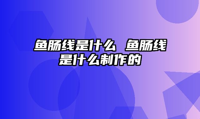 鱼肠线是什么 鱼肠线是什么制作的