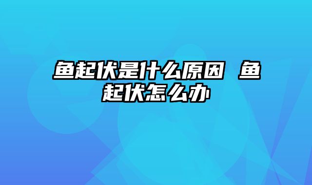 鱼起伏是什么原因 鱼起伏怎么办