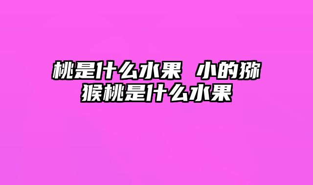 桃是什么水果 小的猕猴桃是什么水果