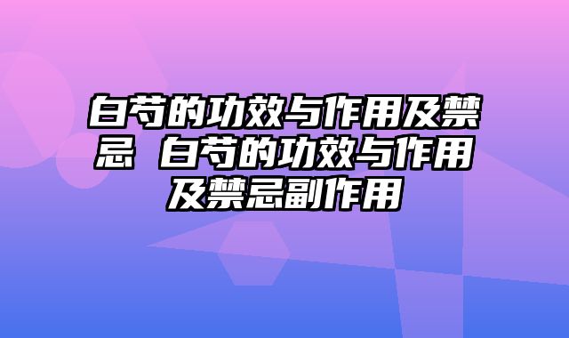 白芍的功效与作用及禁忌 白芍的功效与作用及禁忌副作用