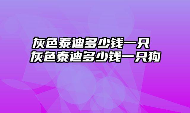 灰色泰迪多少钱一只 灰色泰迪多少钱一只狗