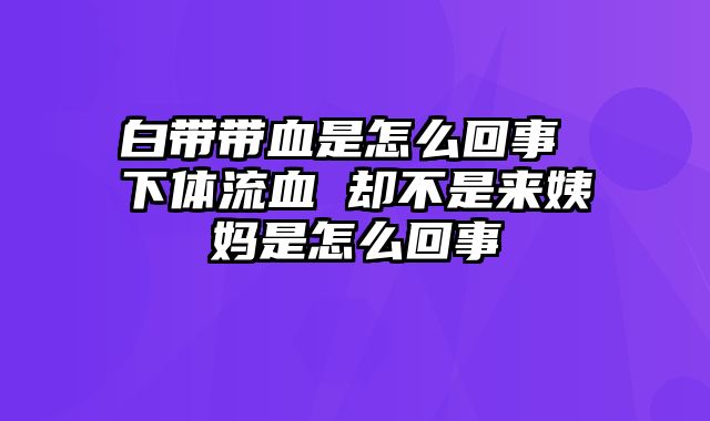 白带带血是怎么回事 下体流血 却不是来姨妈是怎么回事