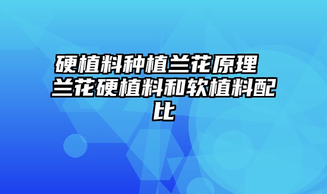 硬植料种植兰花原理 兰花硬植料和软植料配比