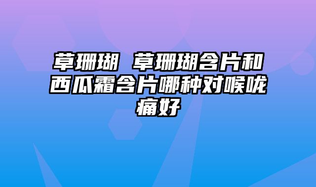 草珊瑚 草珊瑚含片和西瓜霜含片哪种对喉咙痛好