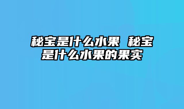 秘宝是什么水果 秘宝是什么水果的果实